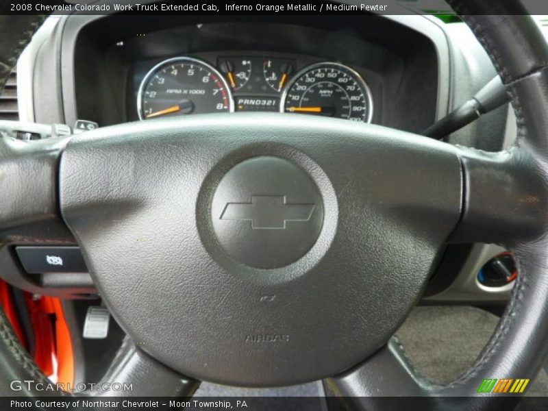 Inferno Orange Metallic / Medium Pewter 2008 Chevrolet Colorado Work Truck Extended Cab
