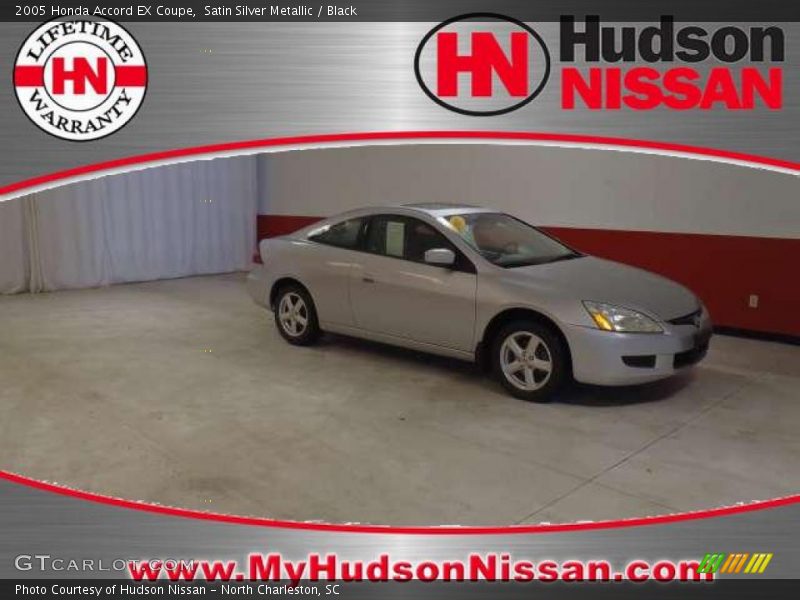 Satin Silver Metallic / Black 2005 Honda Accord EX Coupe