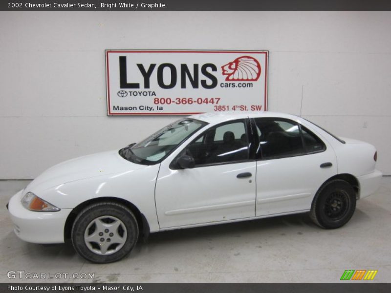 Bright White / Graphite 2002 Chevrolet Cavalier Sedan