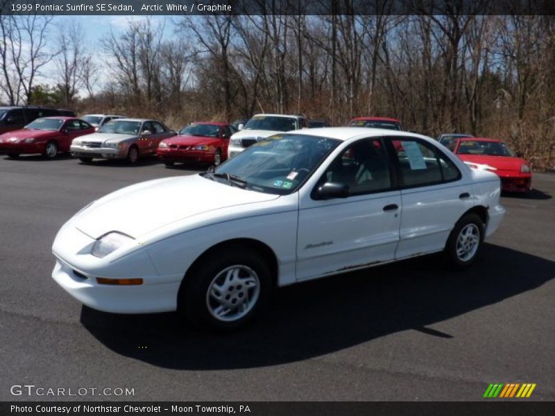 Arctic White / Graphite 1999 Pontiac Sunfire SE Sedan