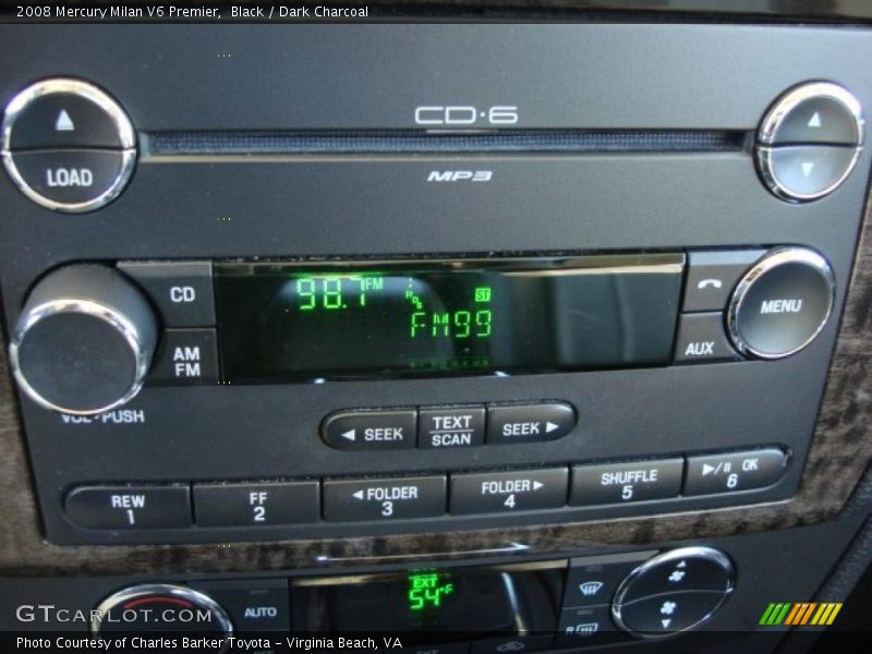 Black / Dark Charcoal 2008 Mercury Milan V6 Premier