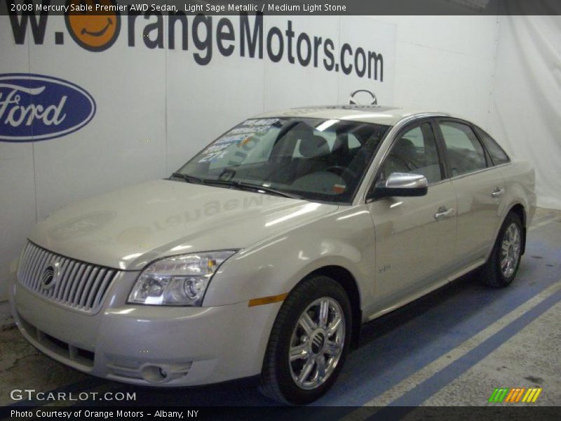 Light Sage Metallic / Medium Light Stone 2008 Mercury Sable Premier AWD Sedan