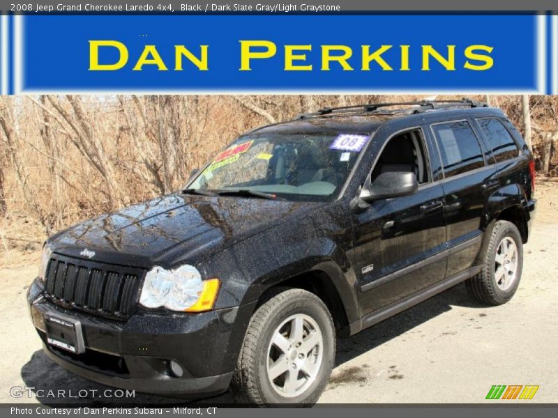 Black / Dark Slate Gray/Light Graystone 2008 Jeep Grand Cherokee Laredo 4x4
