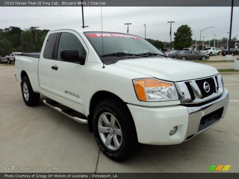 Blizzard White / Charcoal 2010 Nissan Titan SE King Cab