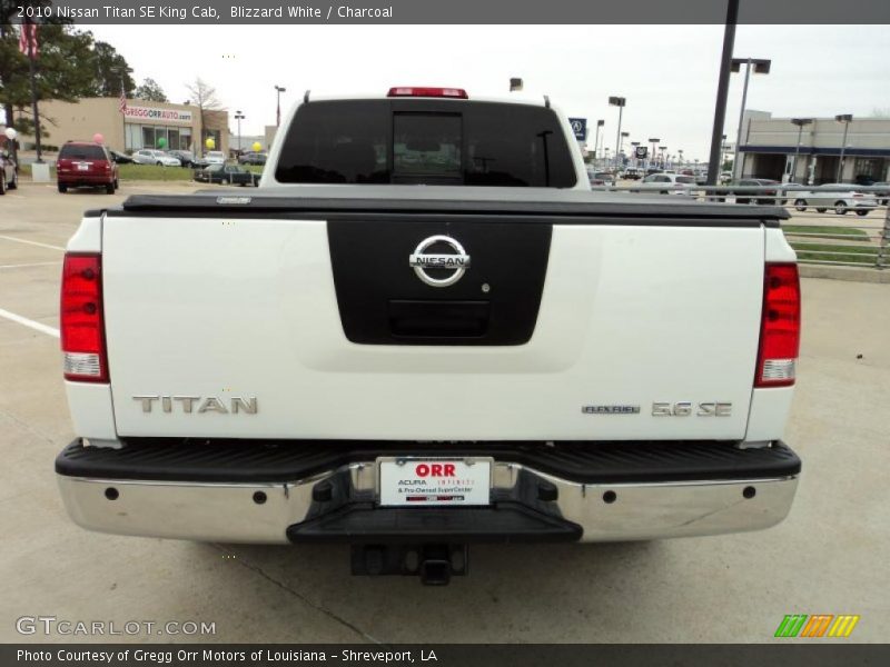 Blizzard White / Charcoal 2010 Nissan Titan SE King Cab