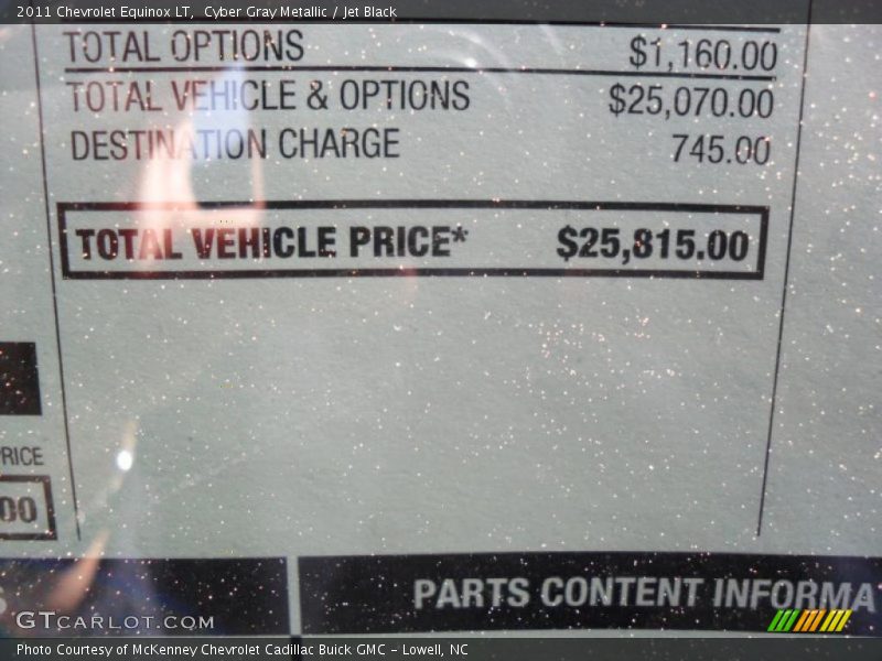Cyber Gray Metallic / Jet Black 2011 Chevrolet Equinox LT