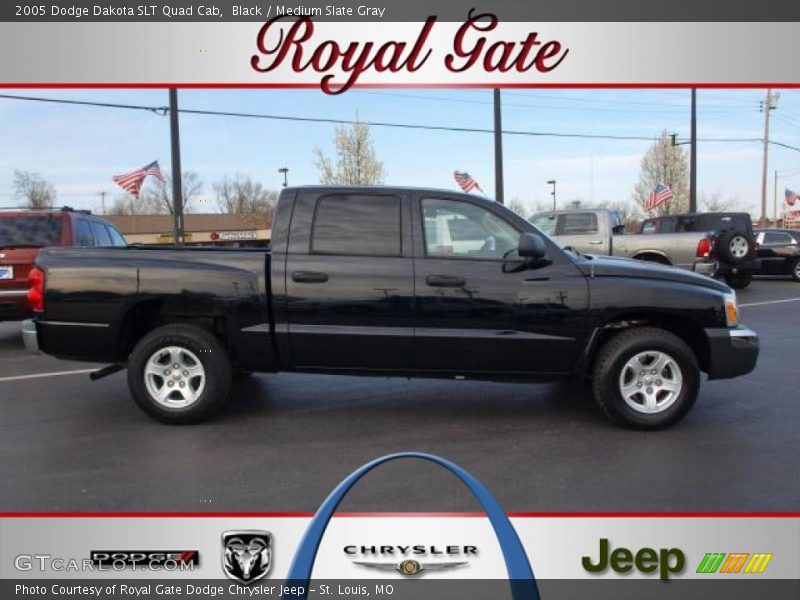 Black / Medium Slate Gray 2005 Dodge Dakota SLT Quad Cab