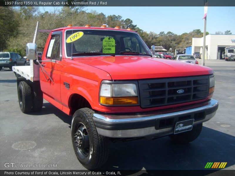 Vermillion Red / Red 1997 Ford F350 XL Regular Cab 4x4