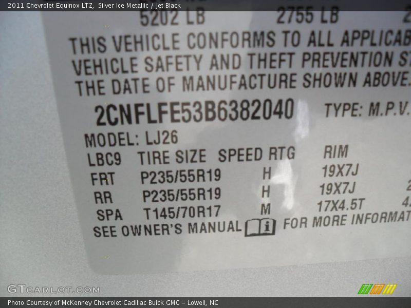 Silver Ice Metallic / Jet Black 2011 Chevrolet Equinox LTZ
