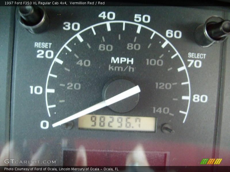 Vermillion Red / Red 1997 Ford F350 XL Regular Cab 4x4