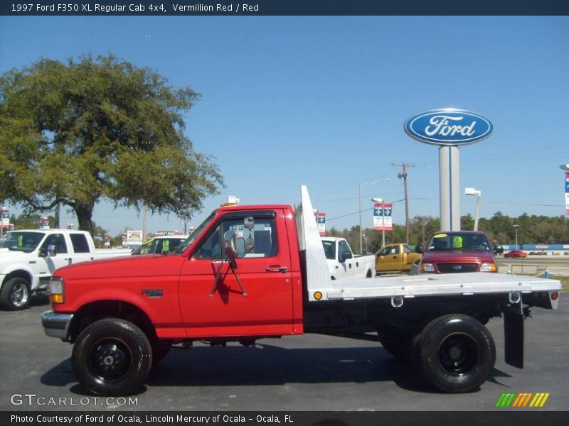 Vermillion Red / Red 1997 Ford F350 XL Regular Cab 4x4