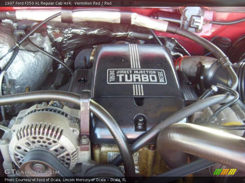 Vermillion Red / Red 1997 Ford F350 XL Regular Cab 4x4