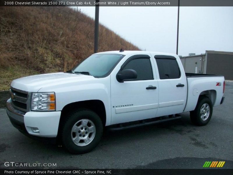 Summit White / Light Titanium/Ebony Accents 2008 Chevrolet Silverado 1500 Z71 Crew Cab 4x4