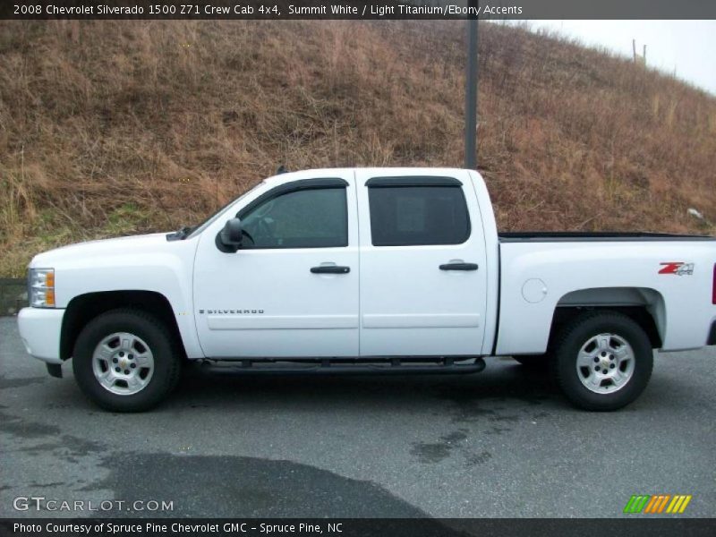 Summit White / Light Titanium/Ebony Accents 2008 Chevrolet Silverado 1500 Z71 Crew Cab 4x4