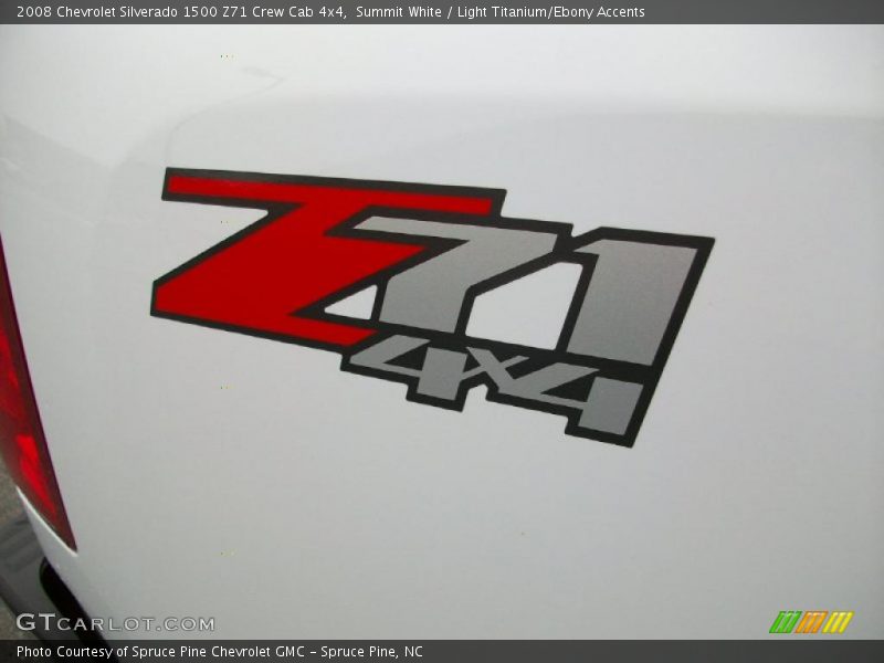 Summit White / Light Titanium/Ebony Accents 2008 Chevrolet Silverado 1500 Z71 Crew Cab 4x4