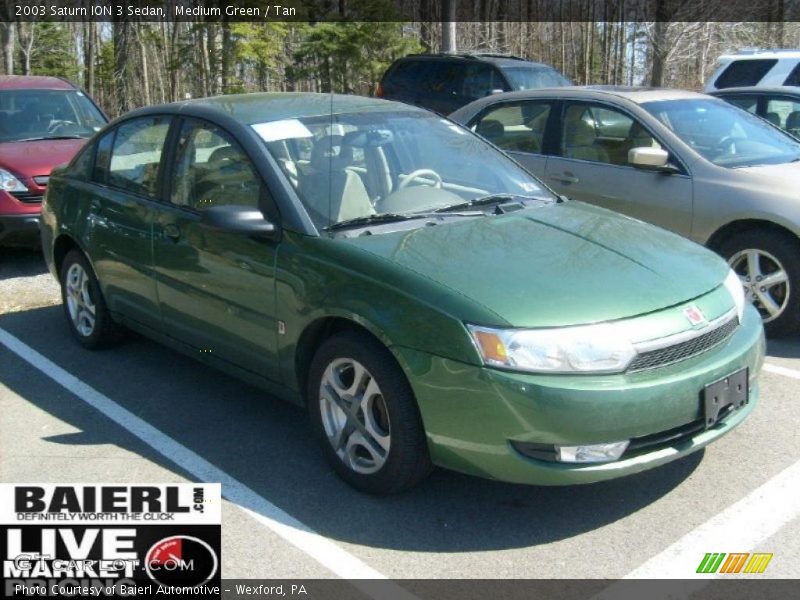 Medium Green / Tan 2003 Saturn ION 3 Sedan