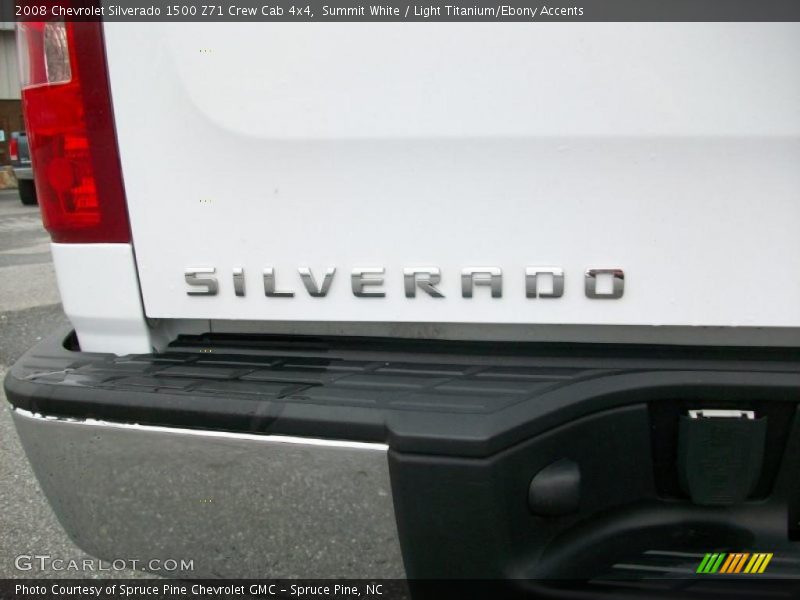 Summit White / Light Titanium/Ebony Accents 2008 Chevrolet Silverado 1500 Z71 Crew Cab 4x4