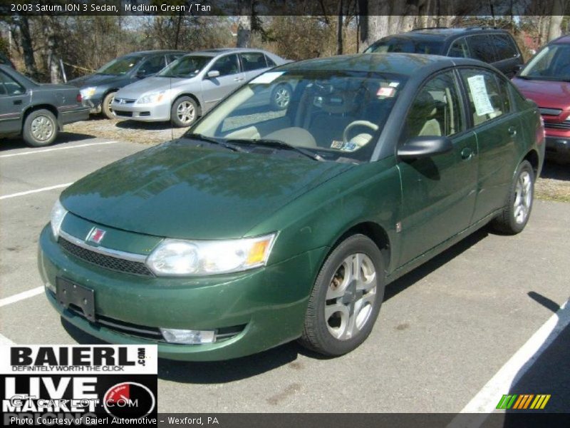 Medium Green / Tan 2003 Saturn ION 3 Sedan