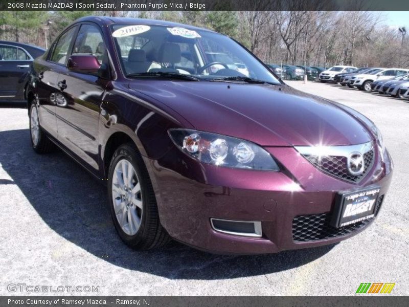 Phantom Purple Mica / Beige 2008 Mazda MAZDA3 i Sport Sedan