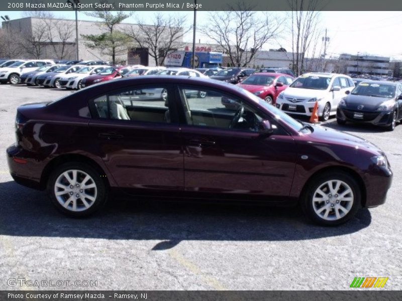 Phantom Purple Mica / Beige 2008 Mazda MAZDA3 i Sport Sedan