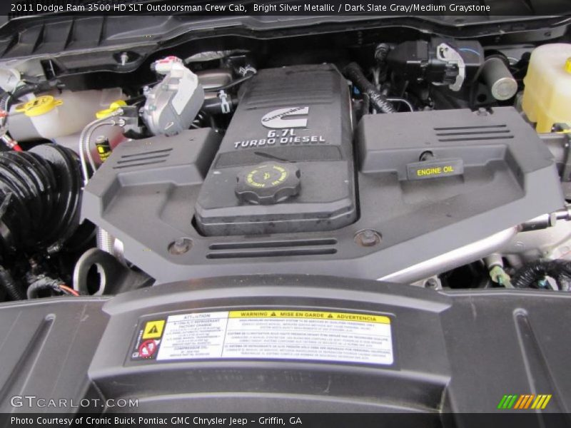  2011 Ram 3500 HD SLT Outdoorsman Crew Cab Engine - 6.7 Liter OHV 24-Valve Cummins Turbo-Diesel Inline 6 Cylinder
