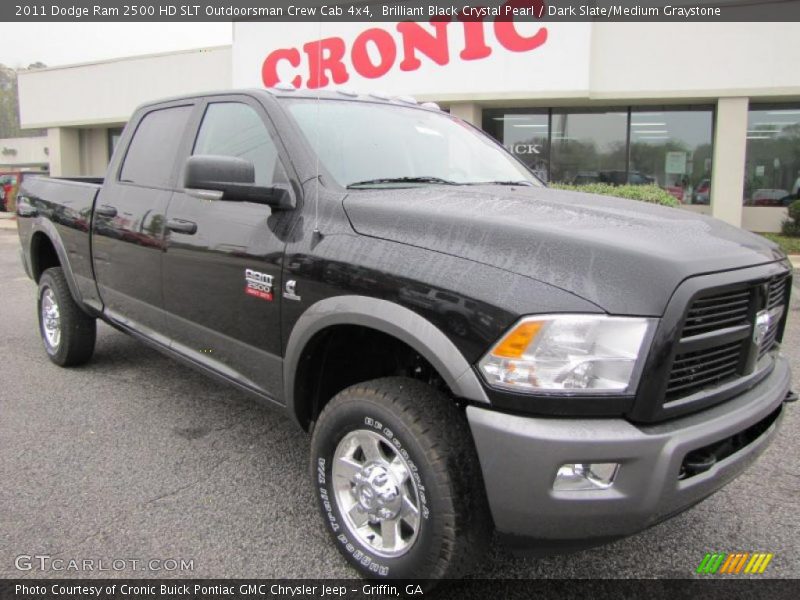 Brilliant Black Crystal Pearl / Dark Slate/Medium Graystone 2011 Dodge Ram 2500 HD SLT Outdoorsman Crew Cab 4x4