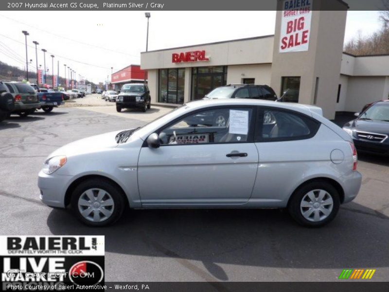 Platinum Silver / Gray 2007 Hyundai Accent GS Coupe