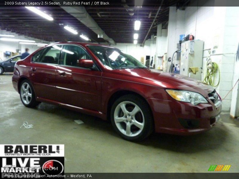 Ruby Red Pearl / Off Black 2009 Subaru Legacy 2.5i Sedan