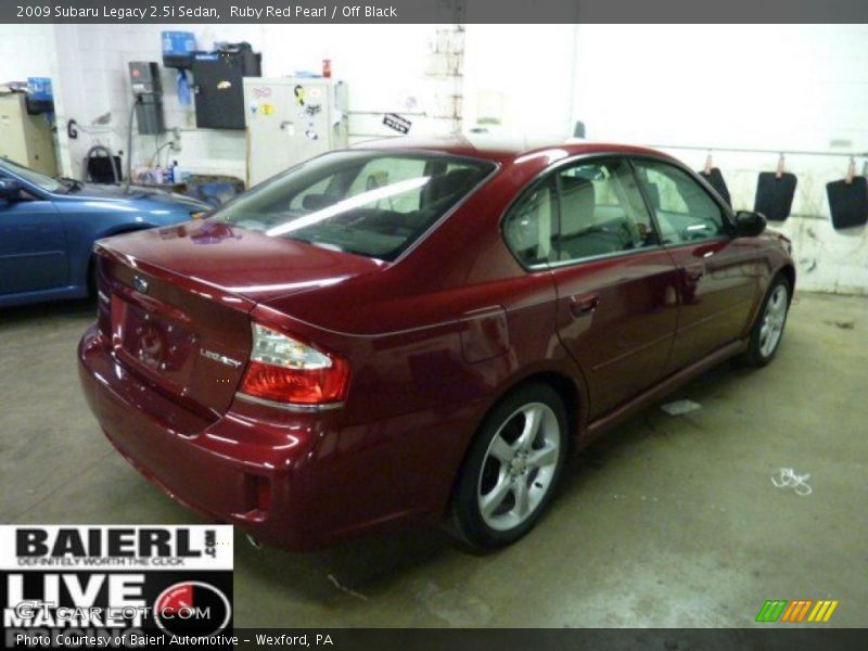 Ruby Red Pearl / Off Black 2009 Subaru Legacy 2.5i Sedan