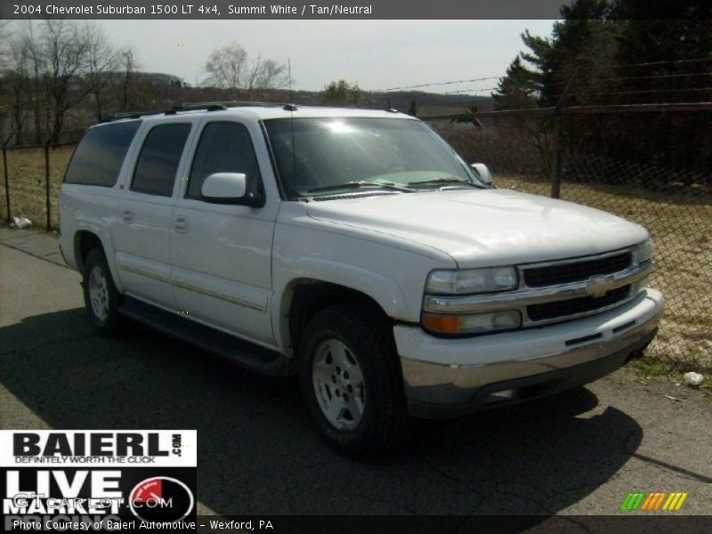 Summit White / Tan/Neutral 2004 Chevrolet Suburban 1500 LT 4x4