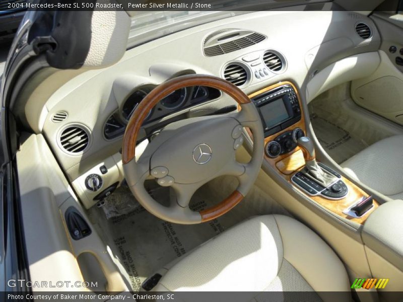 Pewter Silver Metallic / Stone 2004 Mercedes-Benz SL 500 Roadster