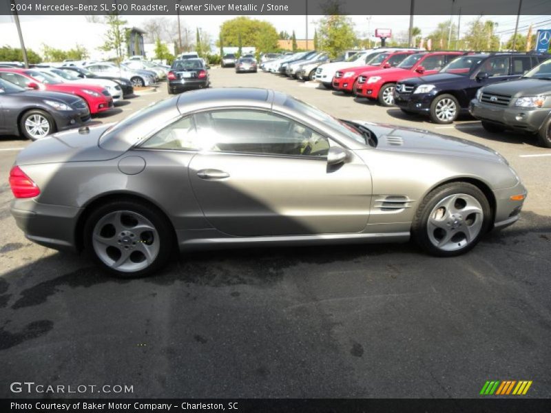 Pewter Silver Metallic / Stone 2004 Mercedes-Benz SL 500 Roadster