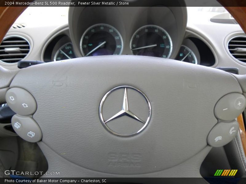 Pewter Silver Metallic / Stone 2004 Mercedes-Benz SL 500 Roadster
