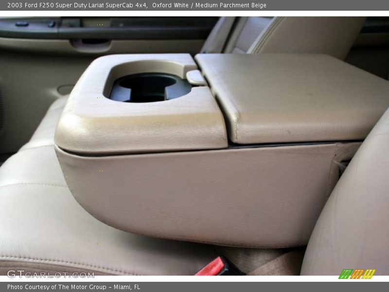 Oxford White / Medium Parchment Beige 2003 Ford F250 Super Duty Lariat SuperCab 4x4