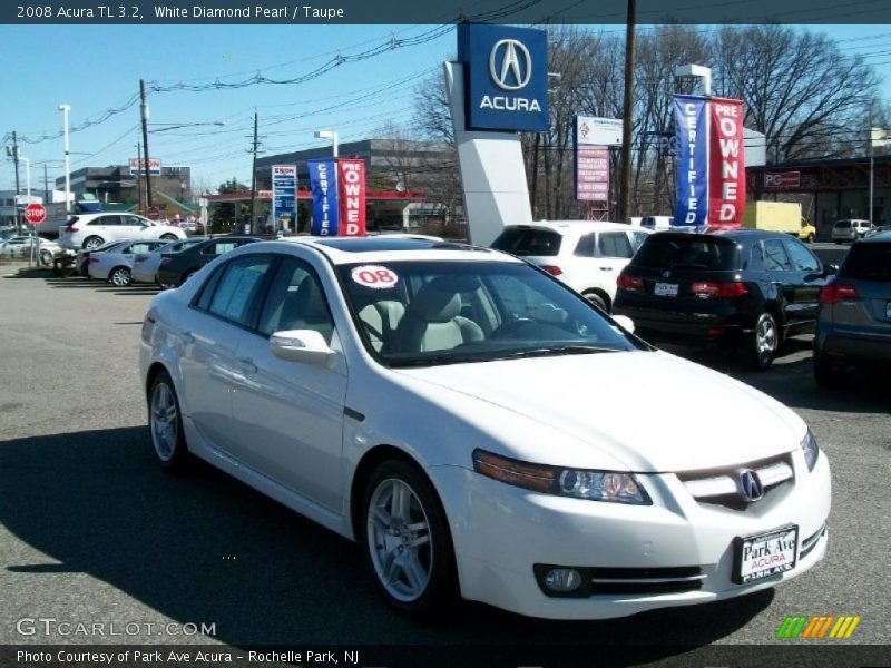 White Diamond Pearl / Taupe 2008 Acura TL 3.2