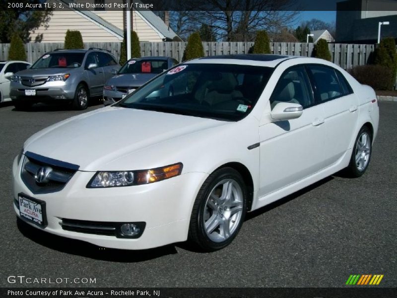 White Diamond Pearl / Taupe 2008 Acura TL 3.2