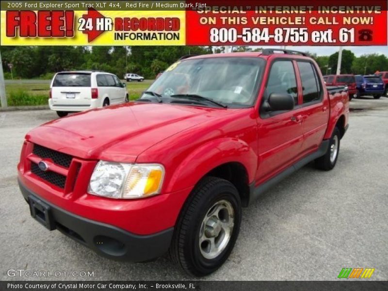 Red Fire / Medium Dark Flint 2005 Ford Explorer Sport Trac XLT 4x4