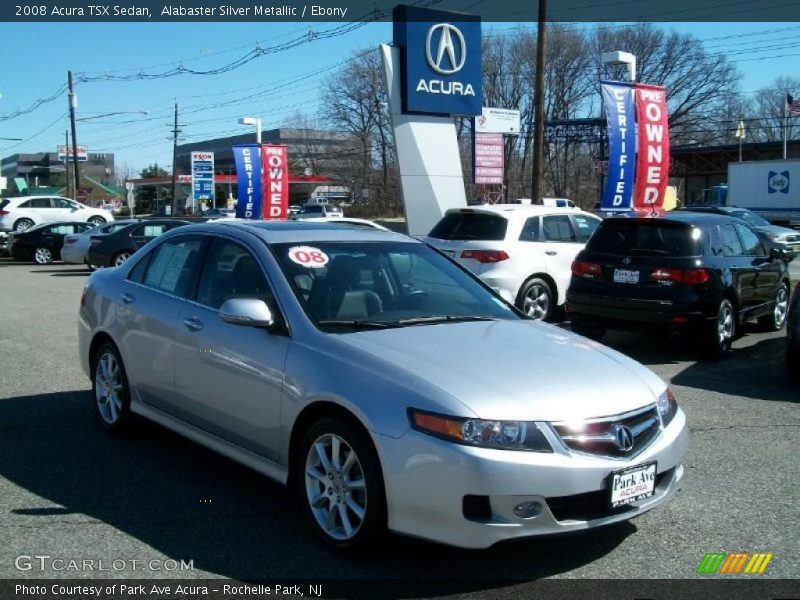 Alabaster Silver Metallic / Ebony 2008 Acura TSX Sedan
