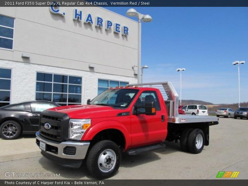 Vermillion Red / Steel 2011 Ford F350 Super Duty XL Regular Cab 4x4 Chassis
