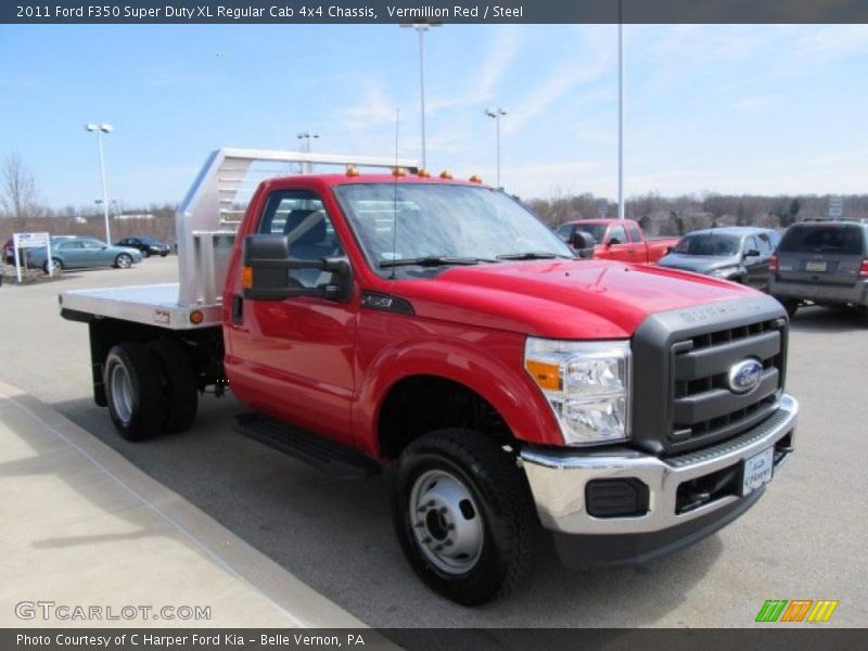 Vermillion Red / Steel 2011 Ford F350 Super Duty XL Regular Cab 4x4 Chassis
