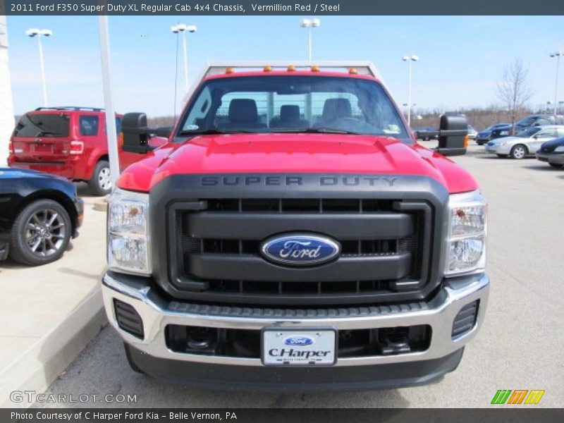 Vermillion Red / Steel 2011 Ford F350 Super Duty XL Regular Cab 4x4 Chassis