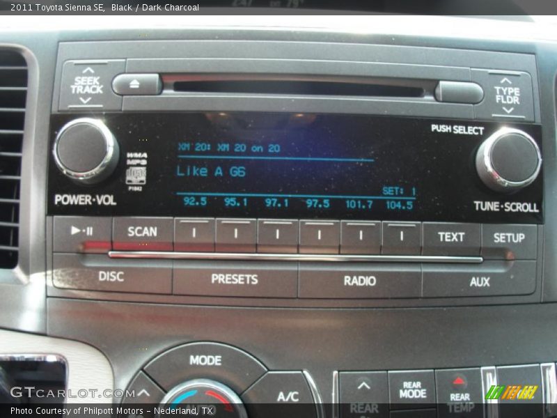 Black / Dark Charcoal 2011 Toyota Sienna SE