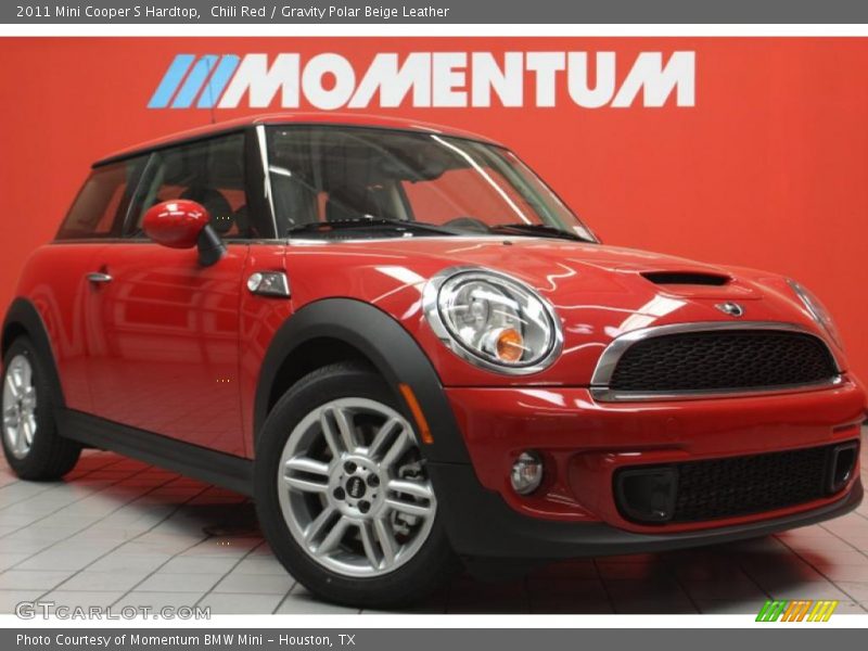 Chili Red / Gravity Polar Beige Leather 2011 Mini Cooper S Hardtop