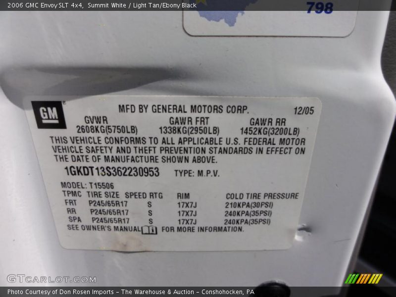 Summit White / Light Tan/Ebony Black 2006 GMC Envoy SLT 4x4