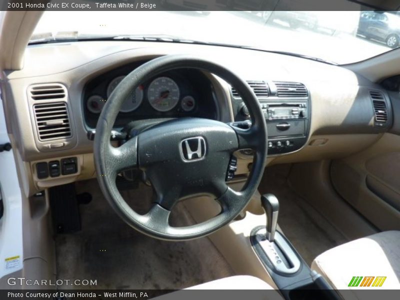 Taffeta White / Beige 2001 Honda Civic EX Coupe