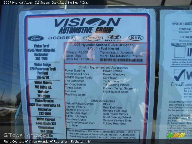 Dark Sapphire Blue / Gray 2007 Hyundai Accent GLS Sedan