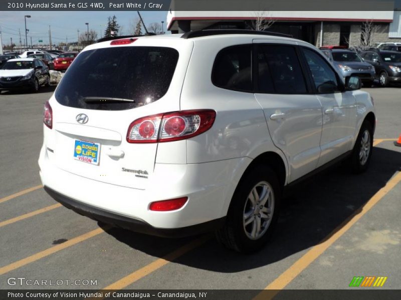 Pearl White / Gray 2010 Hyundai Santa Fe GLS 4WD