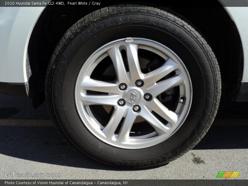 Pearl White / Gray 2010 Hyundai Santa Fe GLS 4WD