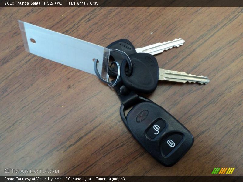 Pearl White / Gray 2010 Hyundai Santa Fe GLS 4WD