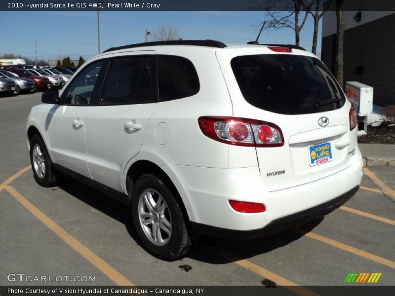 Pearl White / Gray 2010 Hyundai Santa Fe GLS 4WD